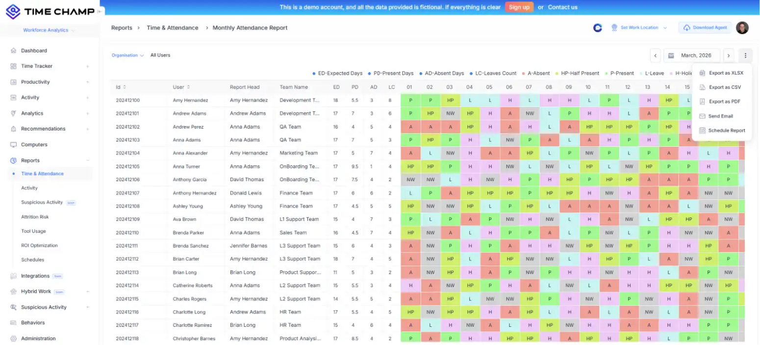 download reports dashboard